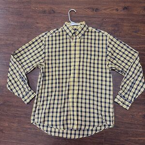 Van HeUSEN  Yellow and navy Plaid button downShirt